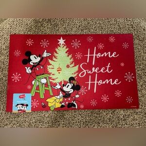 Mickey and Minnie Mouse Christmas Rubber Doormat